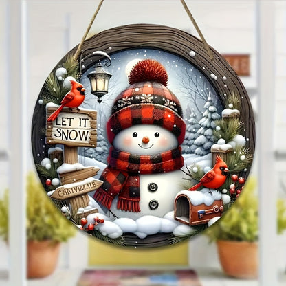 Christmas Snowman Wooden Sign