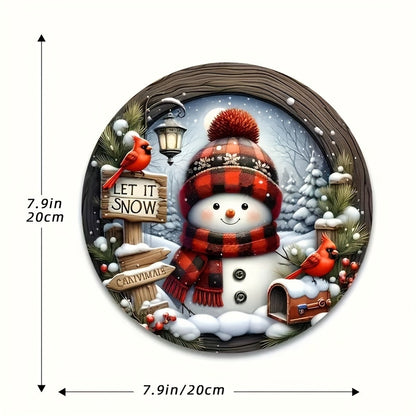 Christmas Snowman Wooden Sign