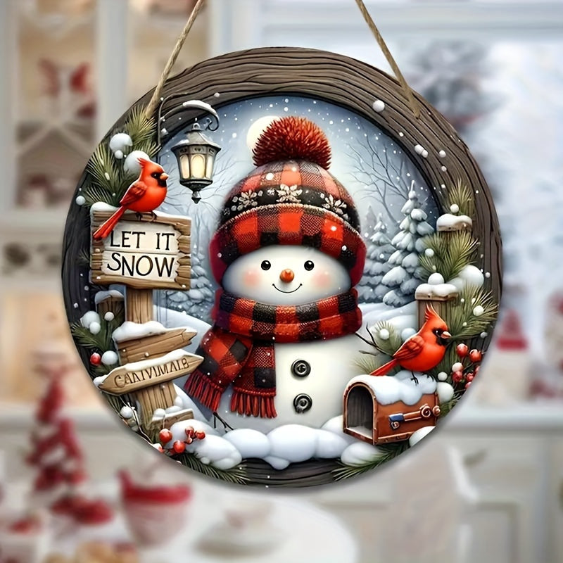 Christmas Snowman Wooden Sign