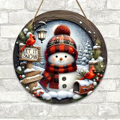 Christmas Snowman Wooden Sign