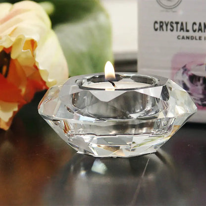 Crystal Glass Candlestick Holder