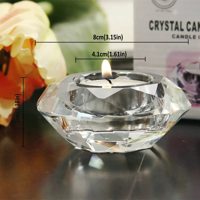 Crystal Glass Candlestick Holder