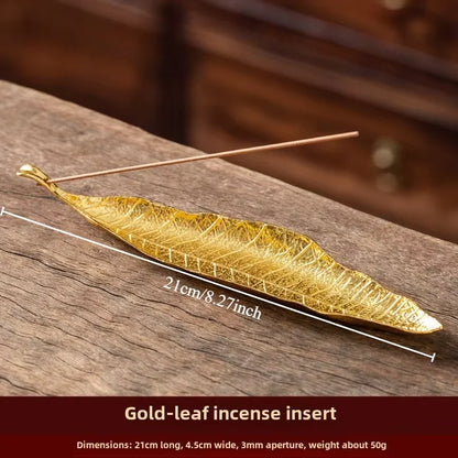 Golden Leaf Incense Holder