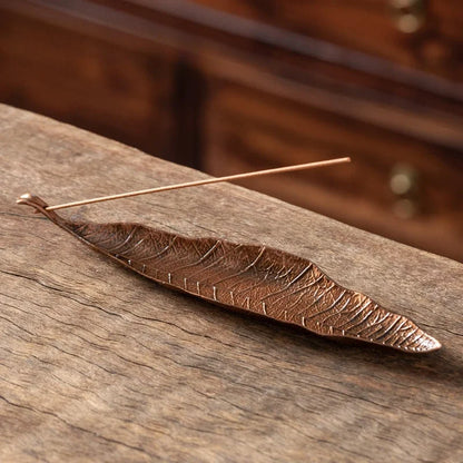 Golden Leaf Incense Holder